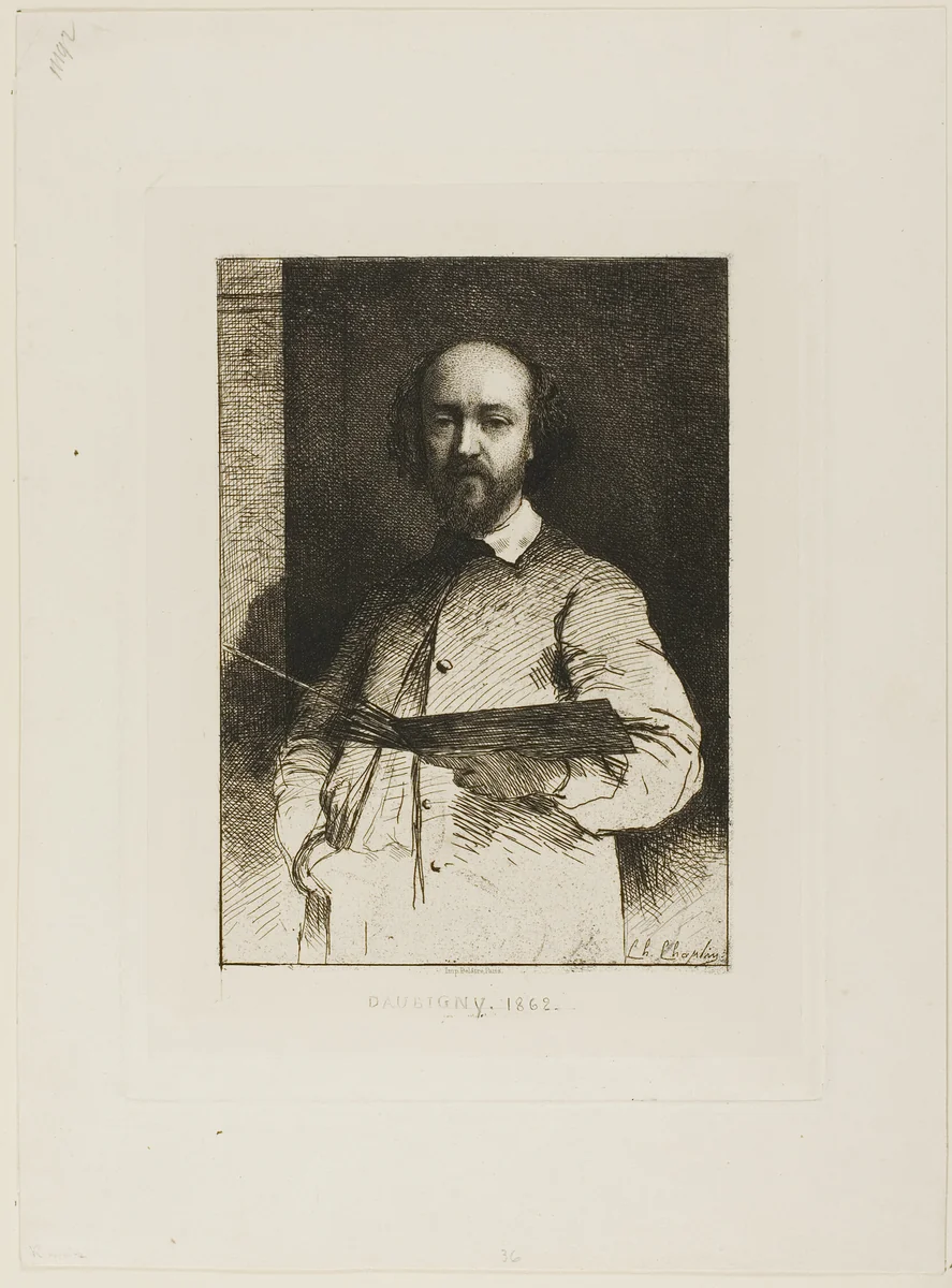 Portrait of Daubigny by Charles Chaplin, print, 1862