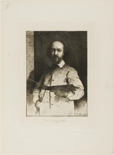 Portrait of Daubigny by Charles Chaplin, print, 1862