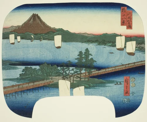 Long Bridge at Seta (Seta no nagahashi), from the series "Eight Views of Omi (Omi hakkei)" by Utagawa Hiroshige (歌川広重), print, 1852