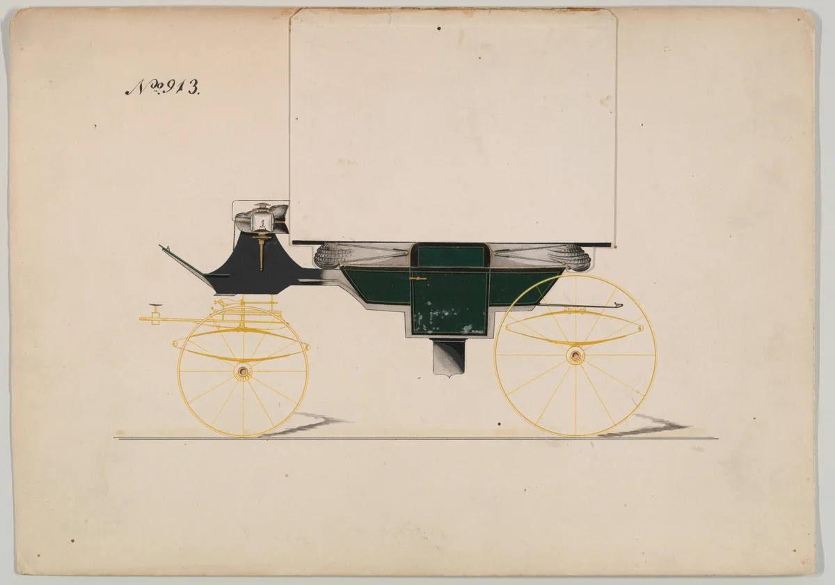 Landau #913 by Brewster & Co., drawing, 1850-1870