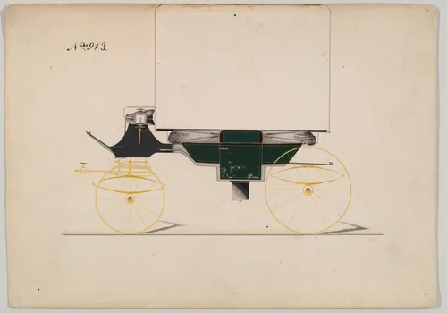 Landau #913 by Brewster & Co., drawing, 1850-1870