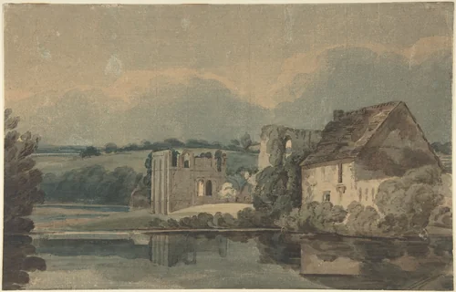Easby Abbey by Thomas Girtin, drawing, 1800-1900
