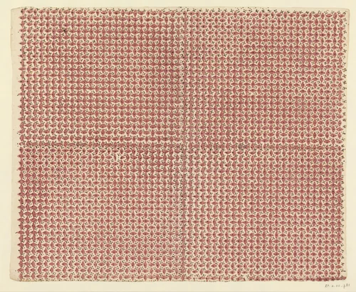 Blad met regelmatig patroon van alternerende ruiten en bloemmotief by anonymous, print, 1750-1950