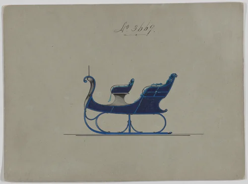 Design for 4 Seat Sleigh, no. 3669 by Brewster & Co., drawing, 1881