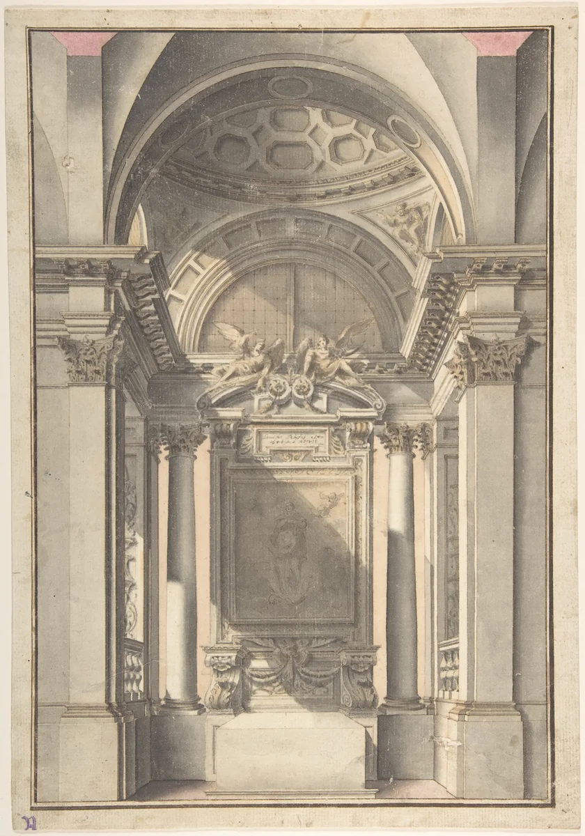 Interior of a Chapel by anonymous, drawing, 1700-1800