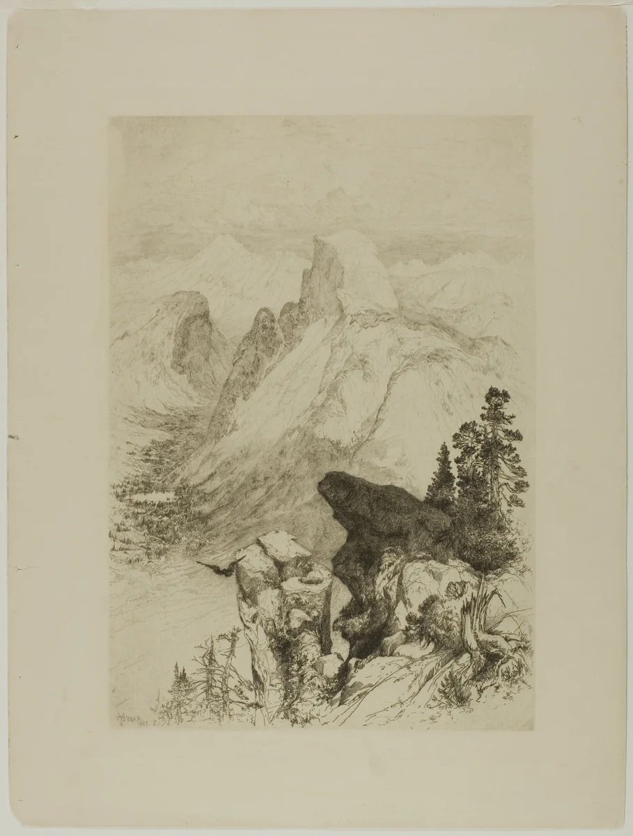 Half-Dome, View from Moran Point by Thomas Moran, print, 1887