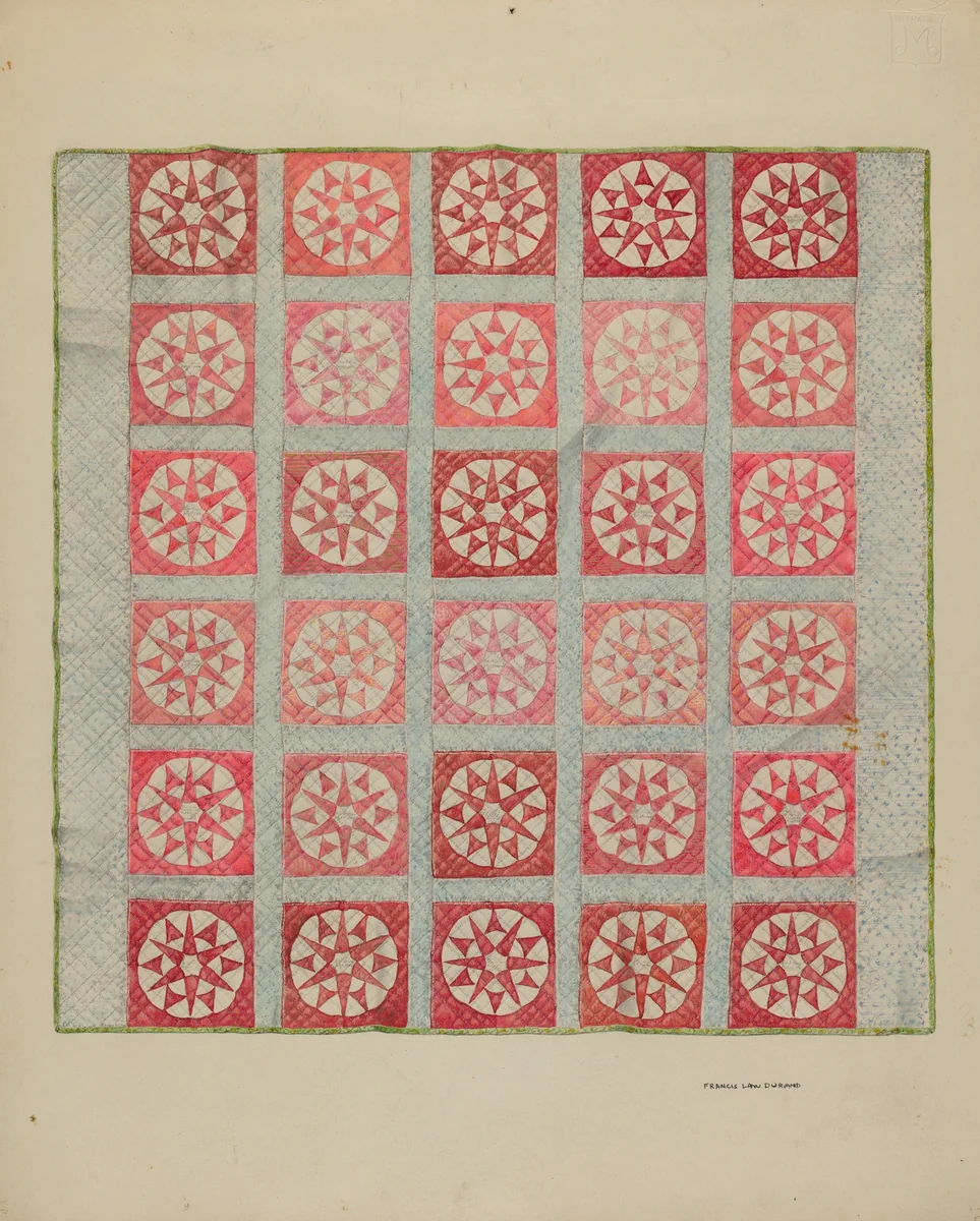 Quilt by Francis Law Durand, index of american design, 1937