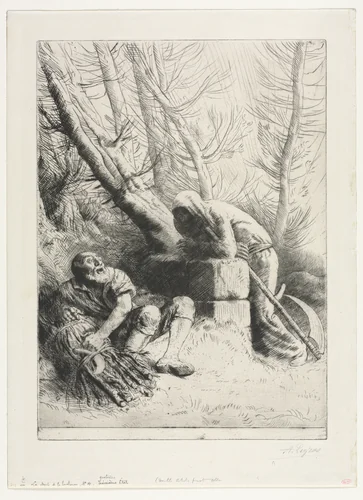 Death and the Woodcutter by Alphonse Legros, print, 1881