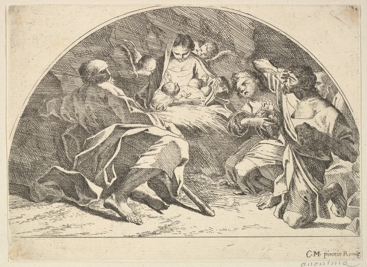 Nativity by Robert van Audenaerde, print, 1680-1743