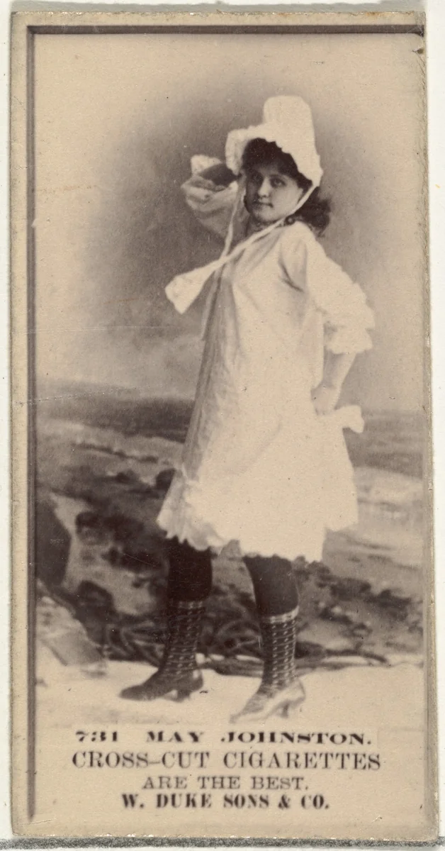 Card Number 731, May Johnston, from the Actors and Actresses series (N145-3) issued by Duke Sons & Co. to promote Cross Cut Cigarettes by W. Duke, Sons & Co., photograph, 1880-1889