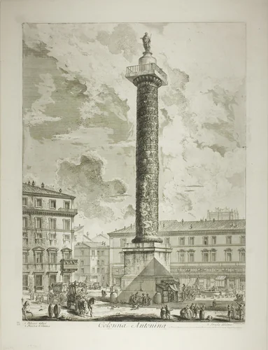 The Column of Marcus Aurelius, from Views of Rome by Giovanni Battista Piranesi, print, 1750-1759