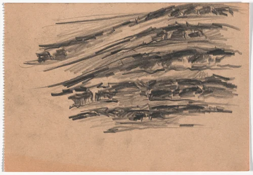 Unidentified façade sketch by Hans Poelzig, architecture, 1919