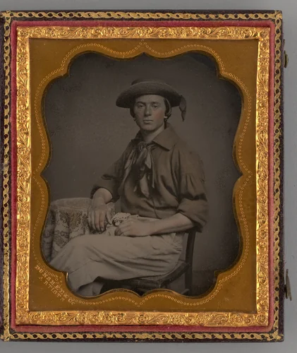 Untitled (Portrait of Seated Man Wearing Straw Hat) by Dunshee & Co., other, 1862
