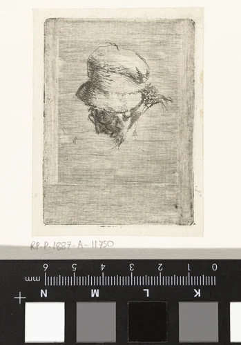 Manshoofd in profiel naar links, met pet en bril by Marie Lambertine Coclers, print, 1776-1815