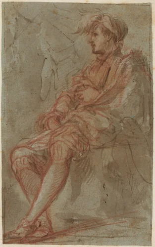 A Young Man by Italian 17th Century, drawing, 1500-1599