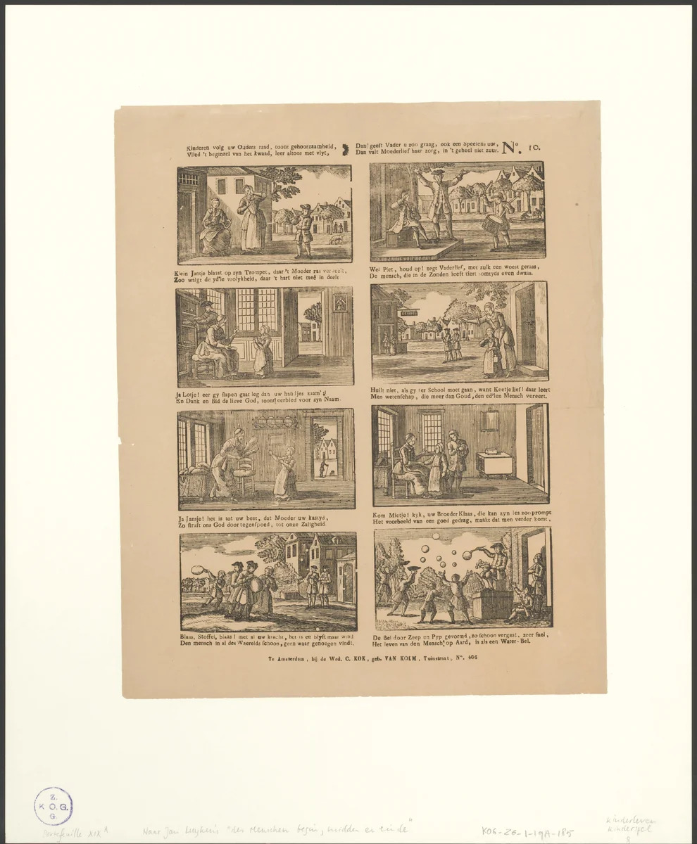 Ouders spelen met kinderen by anonymous, print, 1842-1866