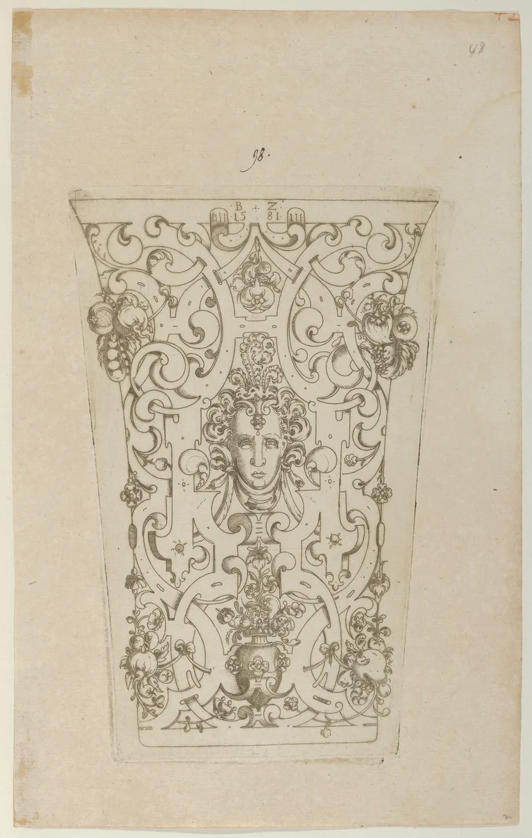 Design for a Beaker by Bernhard Zan, print, 1581