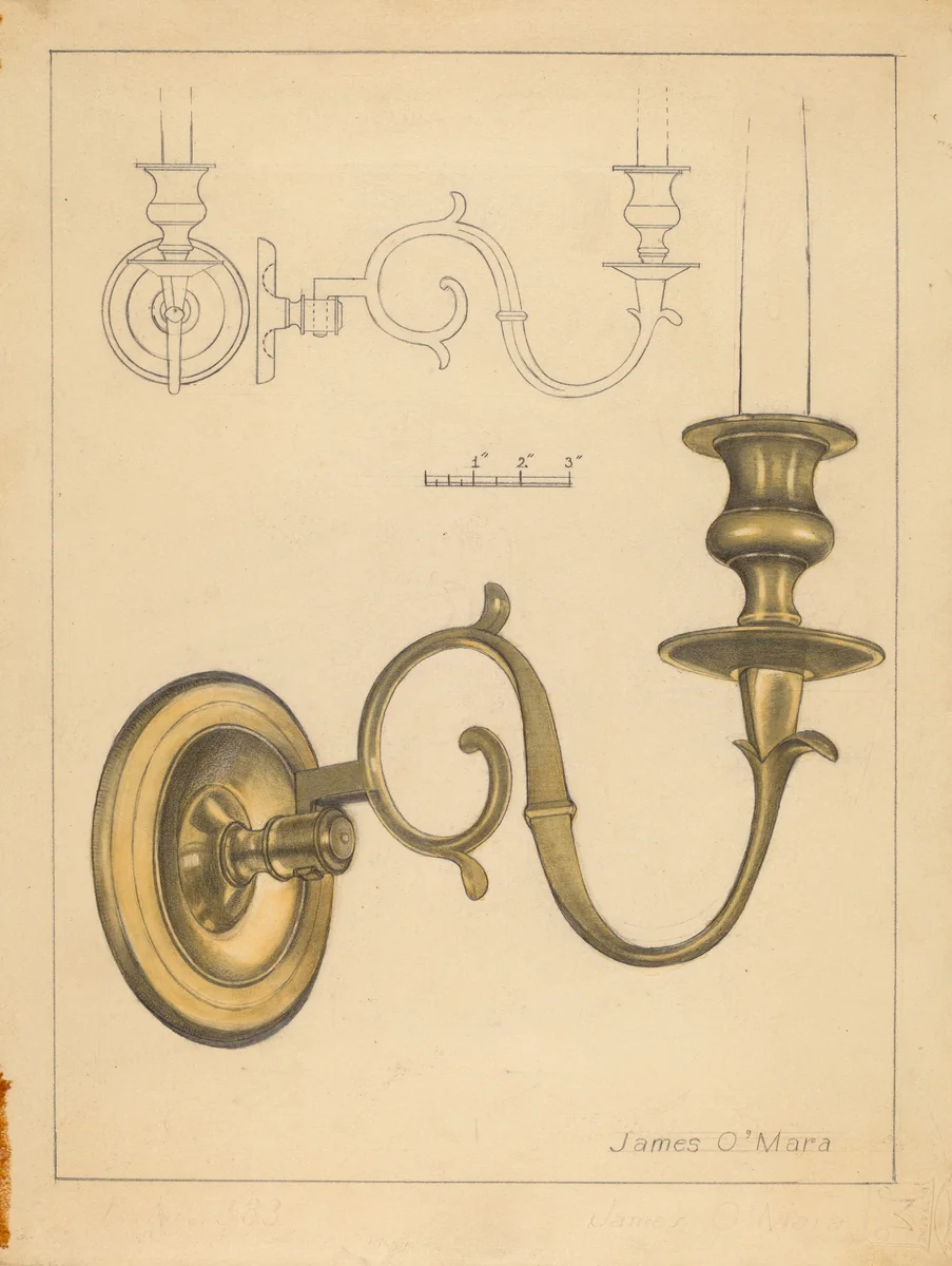 Bracket Sconce by James O'Mara, index of american design, 1936