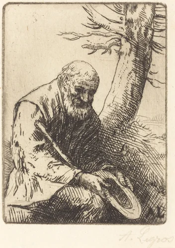 Beggar with Hat in Hand (Mendiant avec son chapeau a la main) by Alphonse Legros, print, 1837-1911