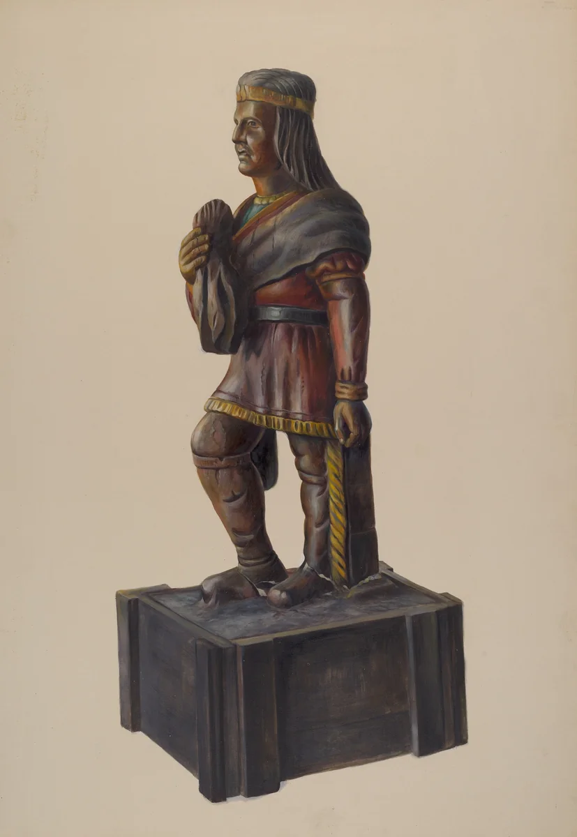 Cigar Store Indian by Chris Makrenos, index of american design, 1935-1942