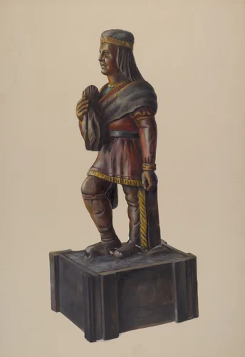 Cigar Store Indian by Chris Makrenos, index of american design, 1935-1942