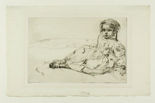 Bibi Valentin by James McNeill Whistler, print, 1859