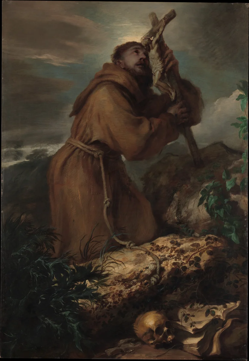 Saint Francis in Ecstasy by Giovanni Benedetto Castiglione, painting, 1645-1655
