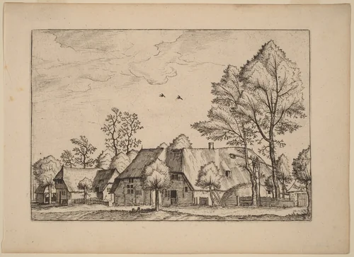 Large Farm with Draw Well by Johannes van Doetechum; Lucas van Doetechum; Master of the Small Landscapes, print, 1676
