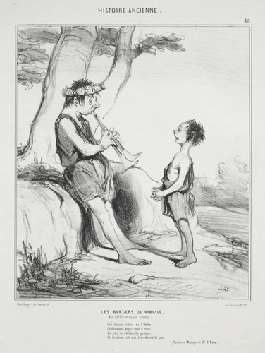 The Shepherds of Virgil by Honoré Daumier, print, 1842