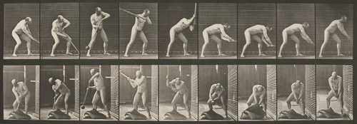 Plate Number 396. Pounding with a mallet by Eadweard Muybridge, photograph, 1887