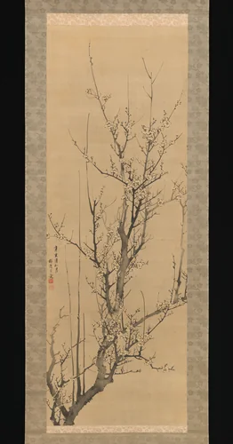 Plum Blossoms by Yamamoto Baiitsu (山本梅逸), painting, 1851