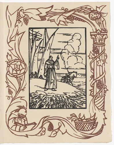 Plate (page 221) from Les Petites Fleurs de St. François (The Little Flowers of St. Francis) by Émile Bernard, illustrated book, 1928