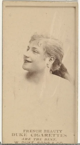 French Beauty, from the Actors and Actresses series (N145-7) issued by Duke Sons & Co. to promote Duke Cigarettes by W. Duke, Sons & Co., photograph, 1880-1889