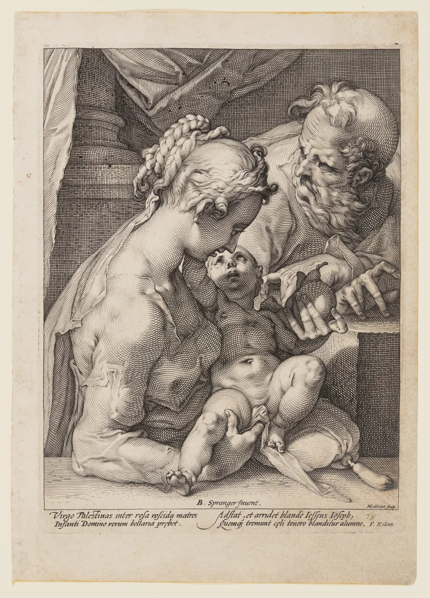 The Holy Family by Hendrick Goltzius, print, 1584-1594
