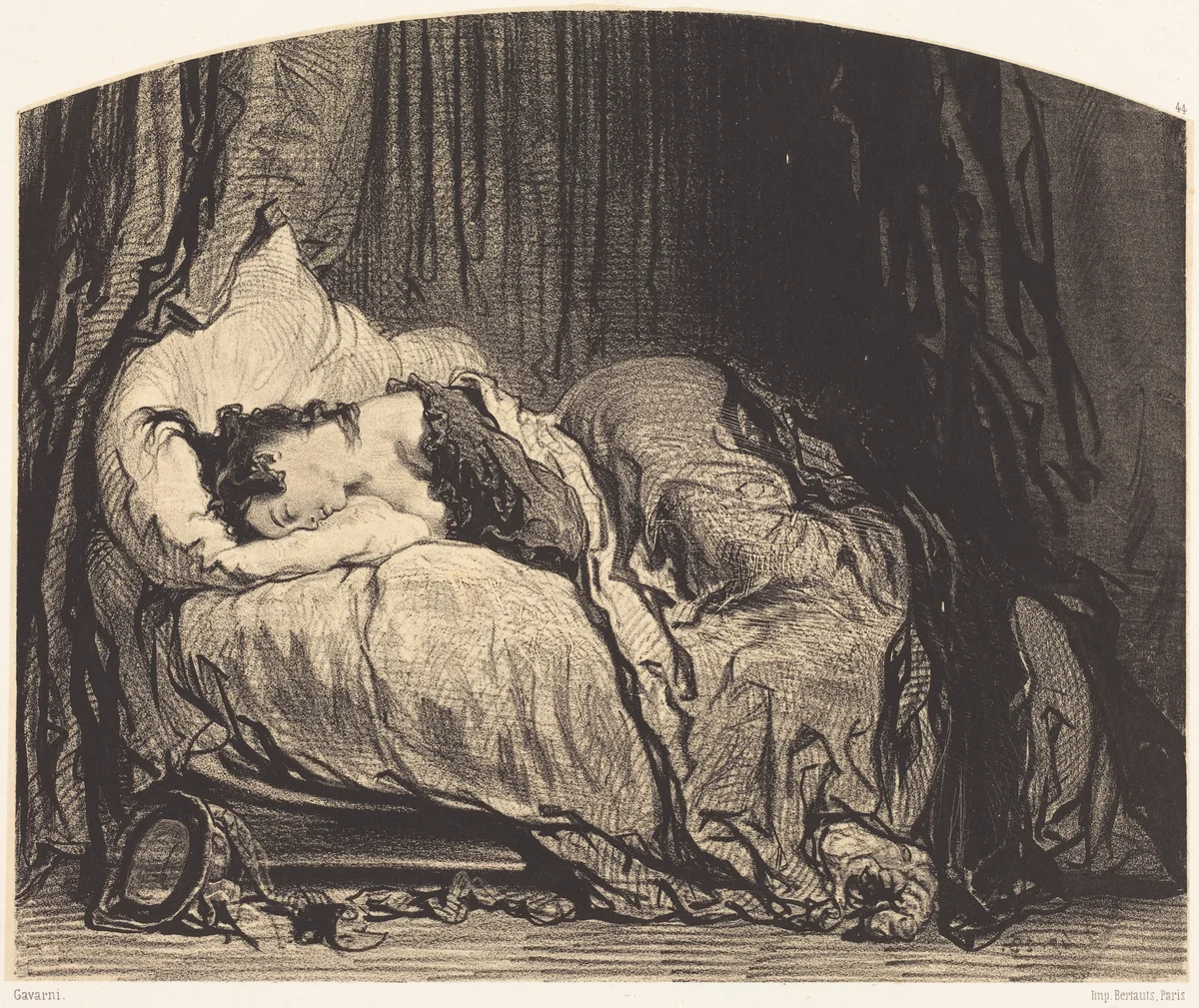 After the Pardon (Il lui sera beaucoup pardonne parce qu'elle a beaucoup danse) by Paul Gavarni, print, 1847-1856