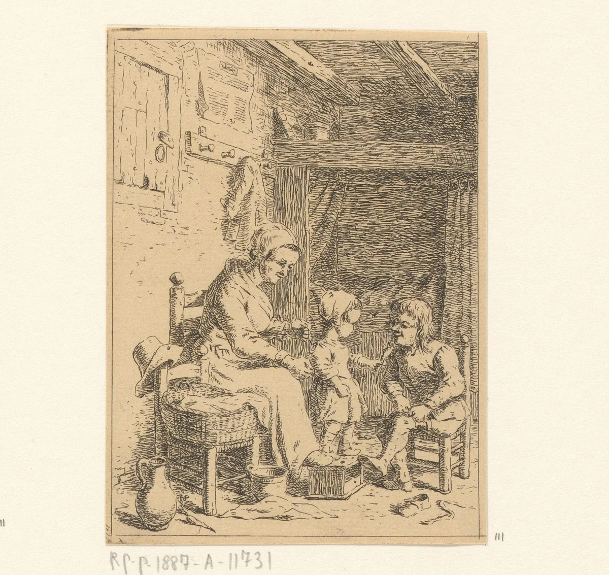 Ochtendtoilet by Christina Chalon, print, 1758-1808