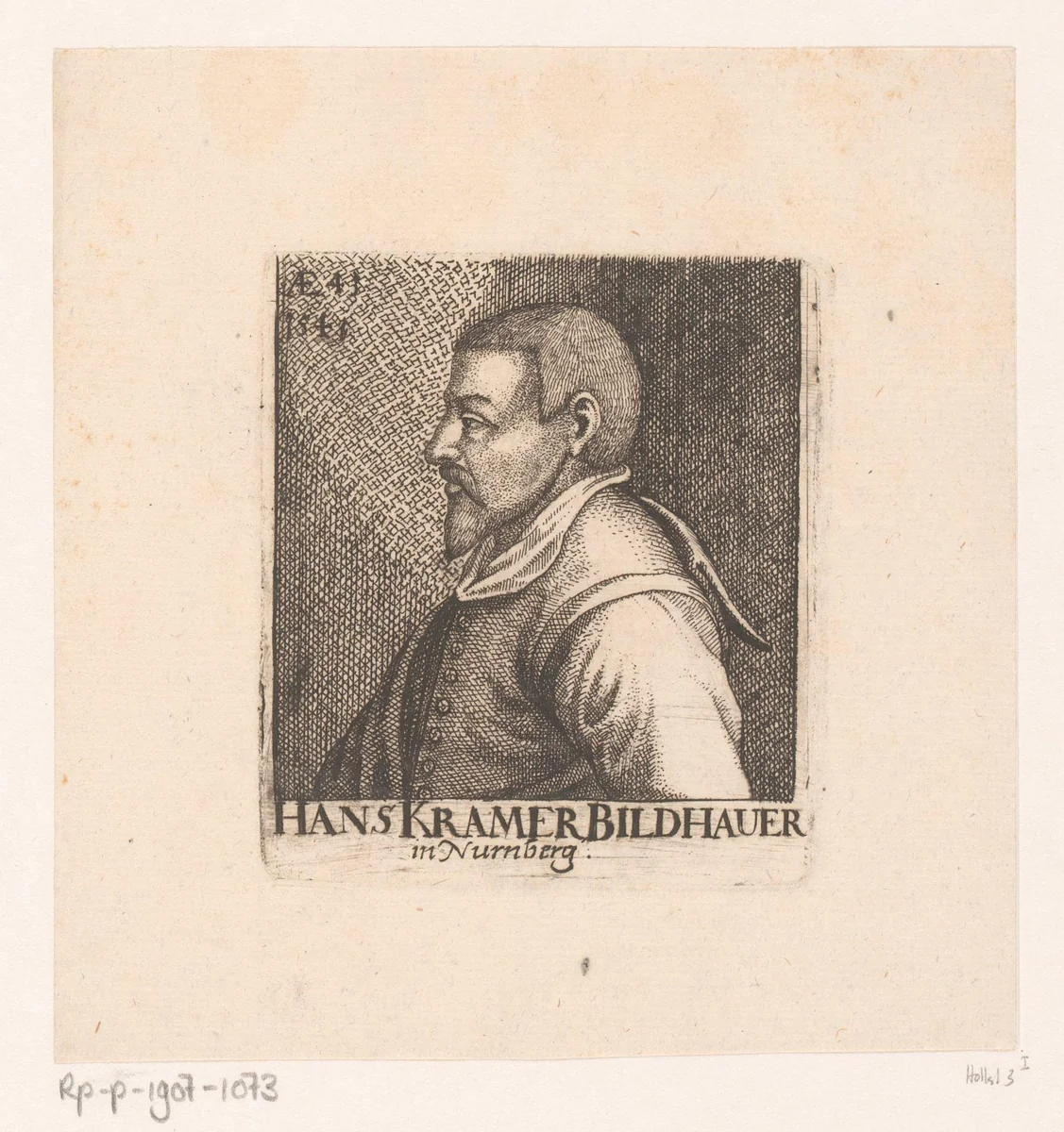 Portret van Hans Kremer op 41-jarige leeftijd by Johan Philipp Jakob Hipschmann, print, 1555-1655