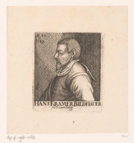 Portret van Hans Kremer op 41-jarige leeftijd by Johan Philipp Jakob Hipschmann, print, 1555-1655