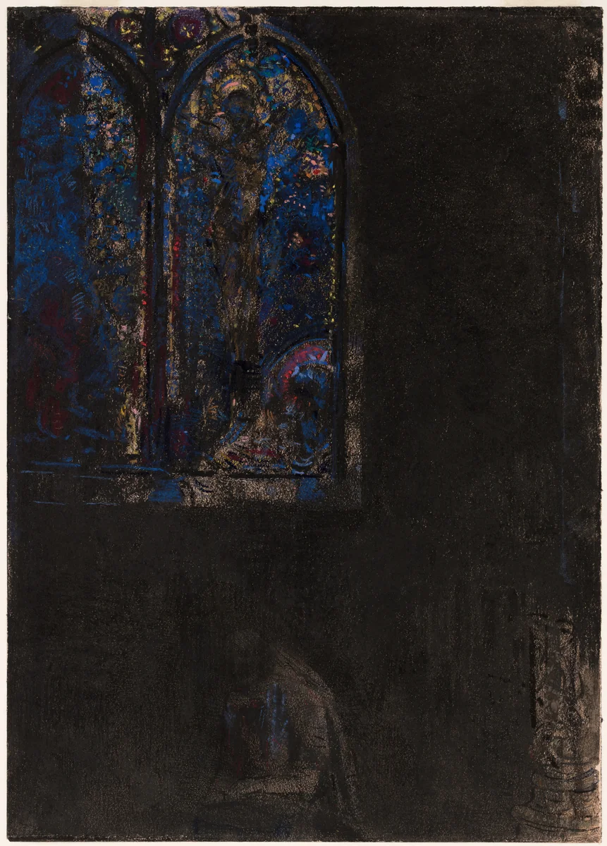 The Window by Odilon Redon, drawing, 1902
