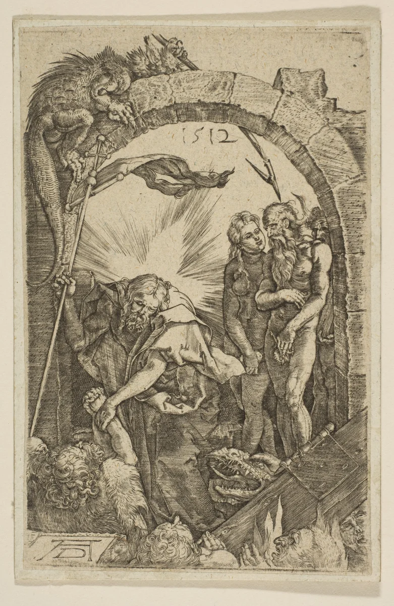 Christ in Limbo (reverse copy) by Bundele, print, 1485-1600