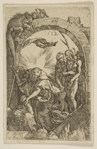 Christ in Limbo (reverse copy) by Bundele, print, 1485-1600