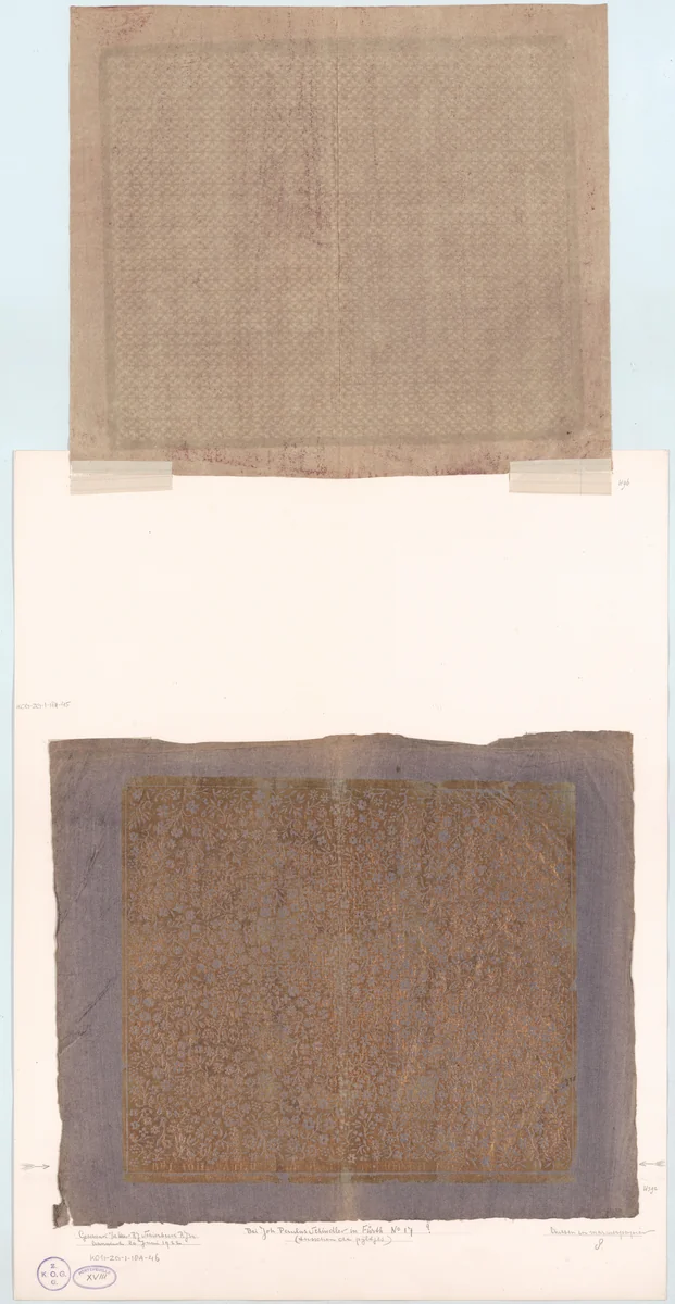 Blad met een patroon van bloemen en bladeren by anonymous, other, 1750-1800