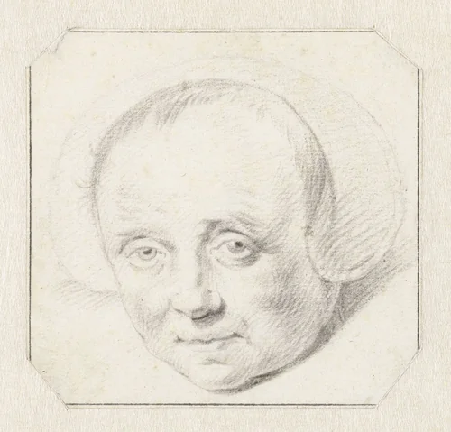 Study of a Head of a Woman by anonymous, drawing, 1650-1700