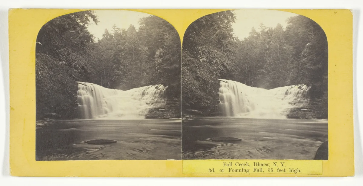 Fall Creek, Ithaca, N.Y. 3d. or Foaming Fall, 35 feet high by J. C. Burritt, photograph, 1860-1865