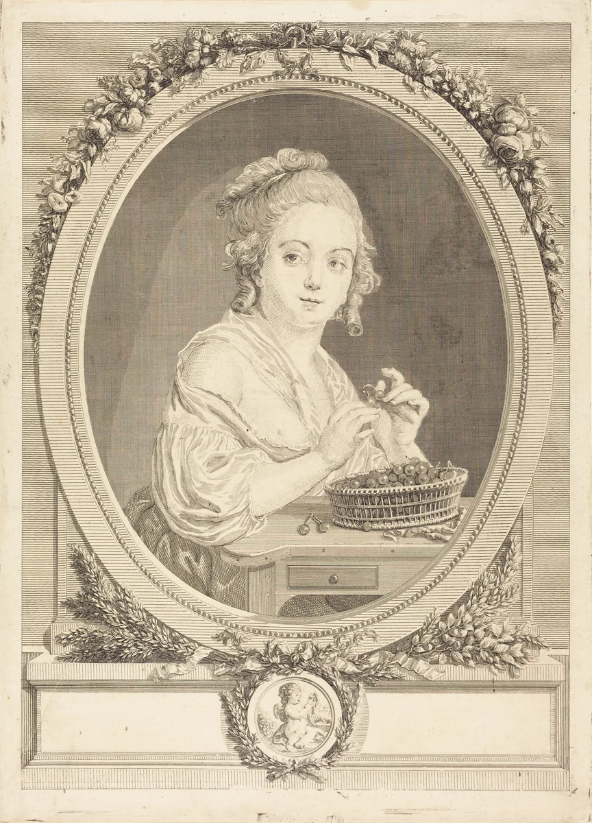Les cerises by Gérard Vidal, print, 1742-1801