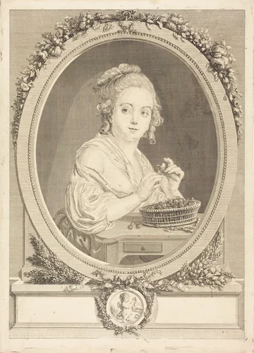 Les cerises by Gérard Vidal, print, 1742-1801
