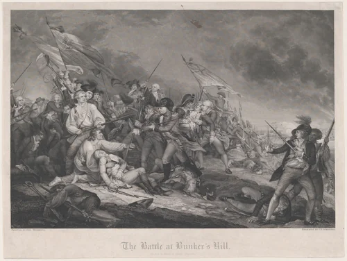 The Battle at Bunker's Hill (June 17, 1775) by Joseph Napoleon Gimbrede, print, 1840-1877