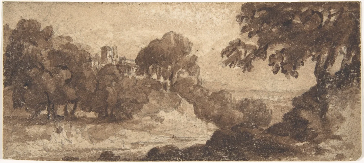 Landscape by Heneage Finch, drawing, 1770-1812