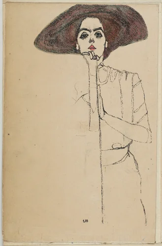 Portrait of a Woman by Egon Schiele, print, 1910