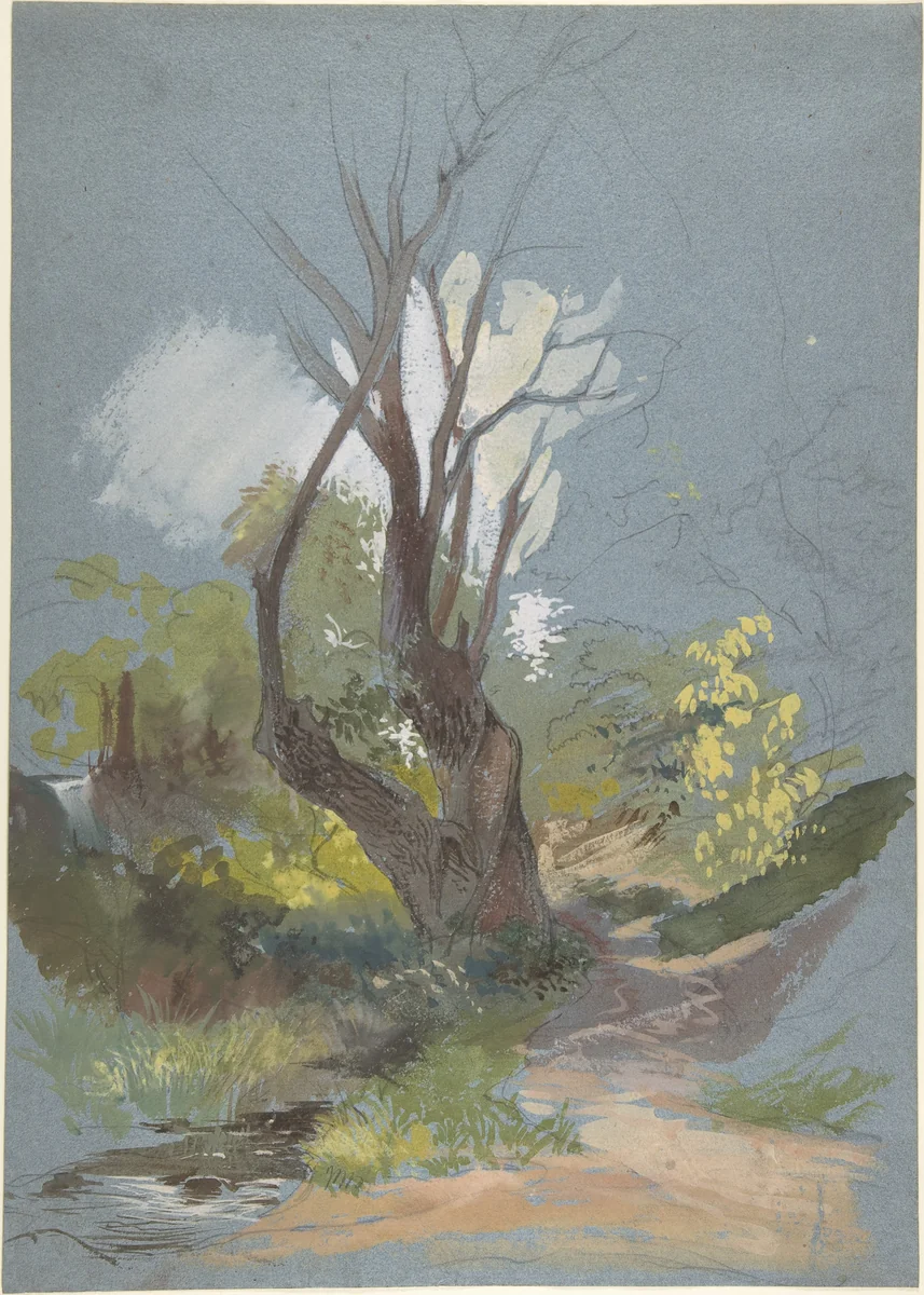 Mountain Path with a Tree by Friedrich Nerly, drawing, 1825-1835